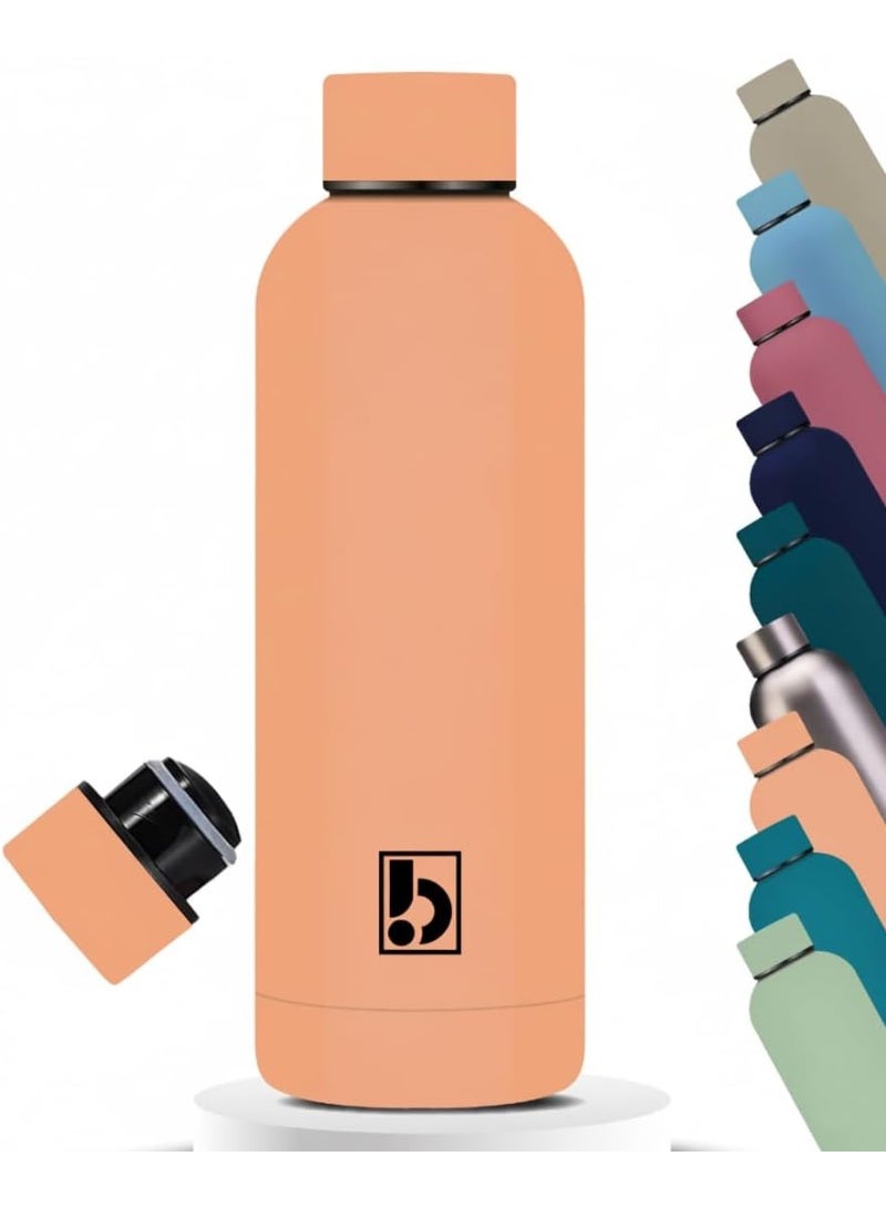 Water Bottle Stainless Steel, Drinking Thermos Double Wall Insulated Water Bottles for Hot and Cold Water Kids School Hydro Flask Water Bottle for Gym Office Water Bottle (Flora Pink) - Image 1